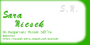 sara micsek business card